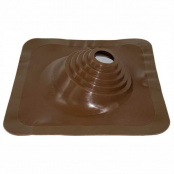 Проходка кровельная угловая №1 BORGE (d=75-200, 420х420mm, коричневый шоколад (RAL 8017), силикон