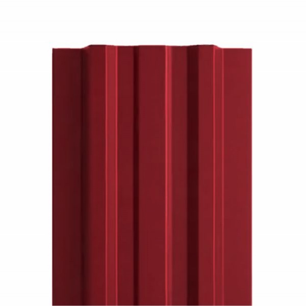 Штакетник металлический TRAPEZE, 0,45 мм, цвет RAL 3011, двухсторонний окрас, верх прямой