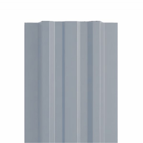 Штакетник металлический TRAPEZE, 0,45 мм, цвет RAL 7004, односторонний окрас, верх прямой