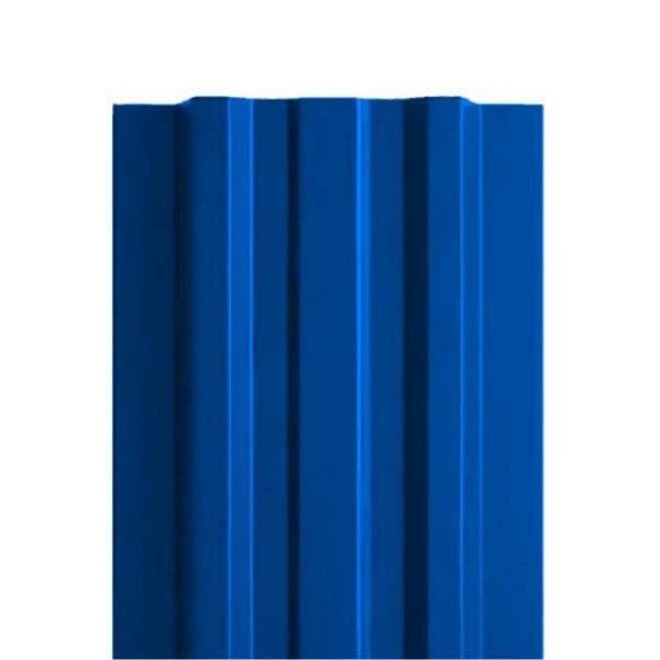 Штакетник металлический TRAPEZE, 0,4 мм, цвет RAL 5005, односторонний окрас, верх прямой