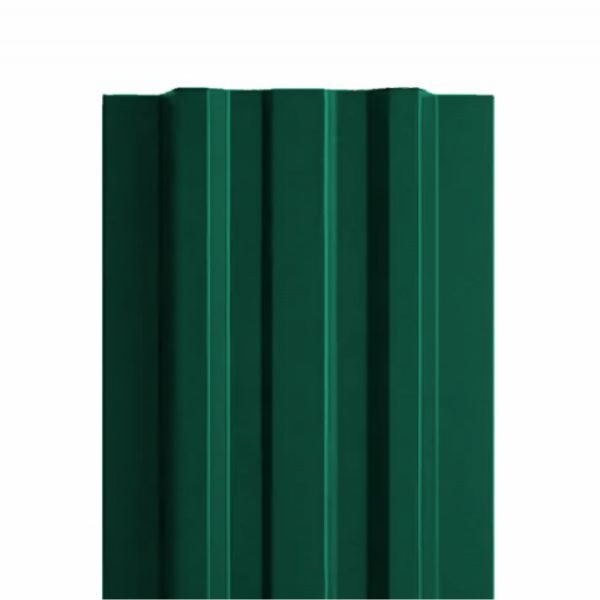 Штакетник металлический TRAPEZE, 0,4 мм, цвет RAL 6005, односторонний окрас, верх прямой