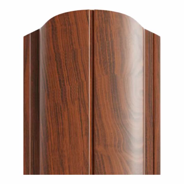 Штакетник металлический ELLIPSE, 0,5 мм, цвет Мореный дуб глянцевый, односторонний окрас, верх фигурный