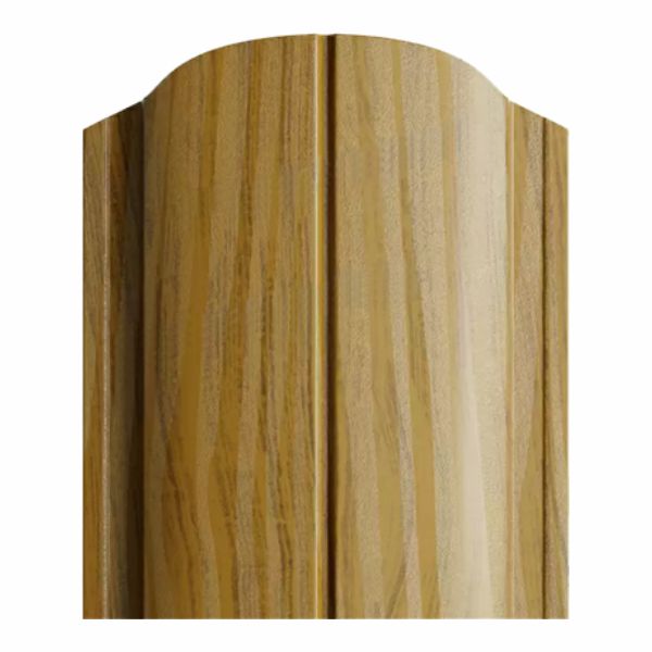 Штакетник металлический ELLIPSE, 0,5 мм, цвет Золотой дуб, односторонний окрас, верх фигурный