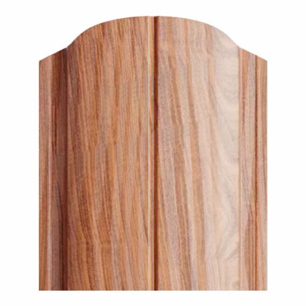 Штакетник металлический ELLIPSE, 0,5 мм, цвет Кедр, односторонний окрас, верх фигурный