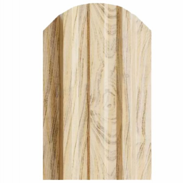 Штакетник металлический LANE, 0,5 мм, цвет Сосна глянцевая, односторонний окрас, верх фигурный