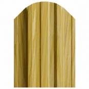 Штакетник металлический TRAPEZE, 0,5 мм, цвет Золотой дуб, односторонний окрас, верх фигурный