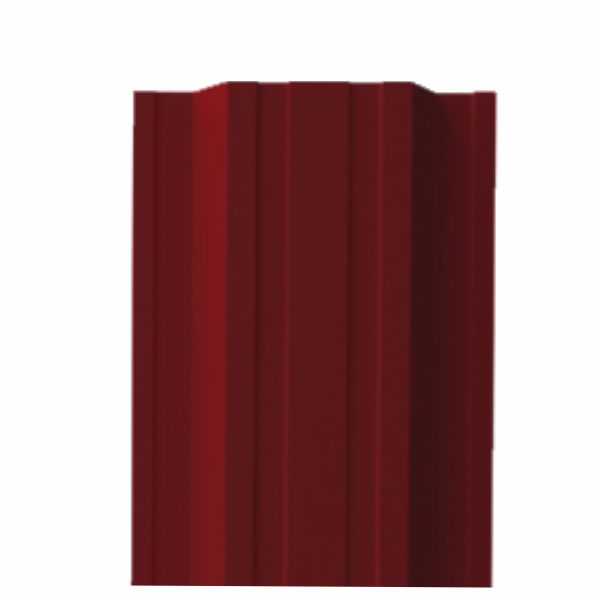 Штакетник металлический Plaza, 0,45 мм, цвет RAL 3011, двухсторонний окрас, верх прямой