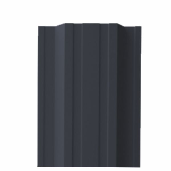 Штакетник металлический Plaza, 0,45 мм, цвет RAL 7024, односторонний окрас, верх прямой