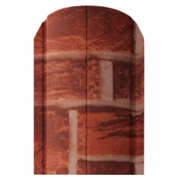 Штакетник металлический RONDO, 0,45 мм, Кирпич, верх фигурный