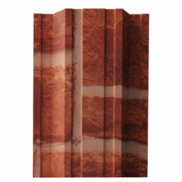 Штакетник металлический Plaza (125 мм), 0,45 мм, Кирпич, верх прямой 