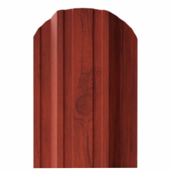 Штакетник металлический Plaza (125 мм), 0,45 мм, Античный дуб, верх фигурный