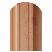 Штакетник металлический AFINA MINI, 0,45 мм, цвет орех, односторонний окрас, верх фигурный