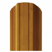 Штакетник металлический AFINA MINI, 0,45 мм, цвет дуб, односторонний окрас, верх фигурный