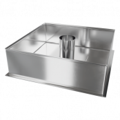 Потолочно-проходной узел №1 Основание нерж.0,8мм/ борт и вставыш Цинк 0,5мм 500х00 мм